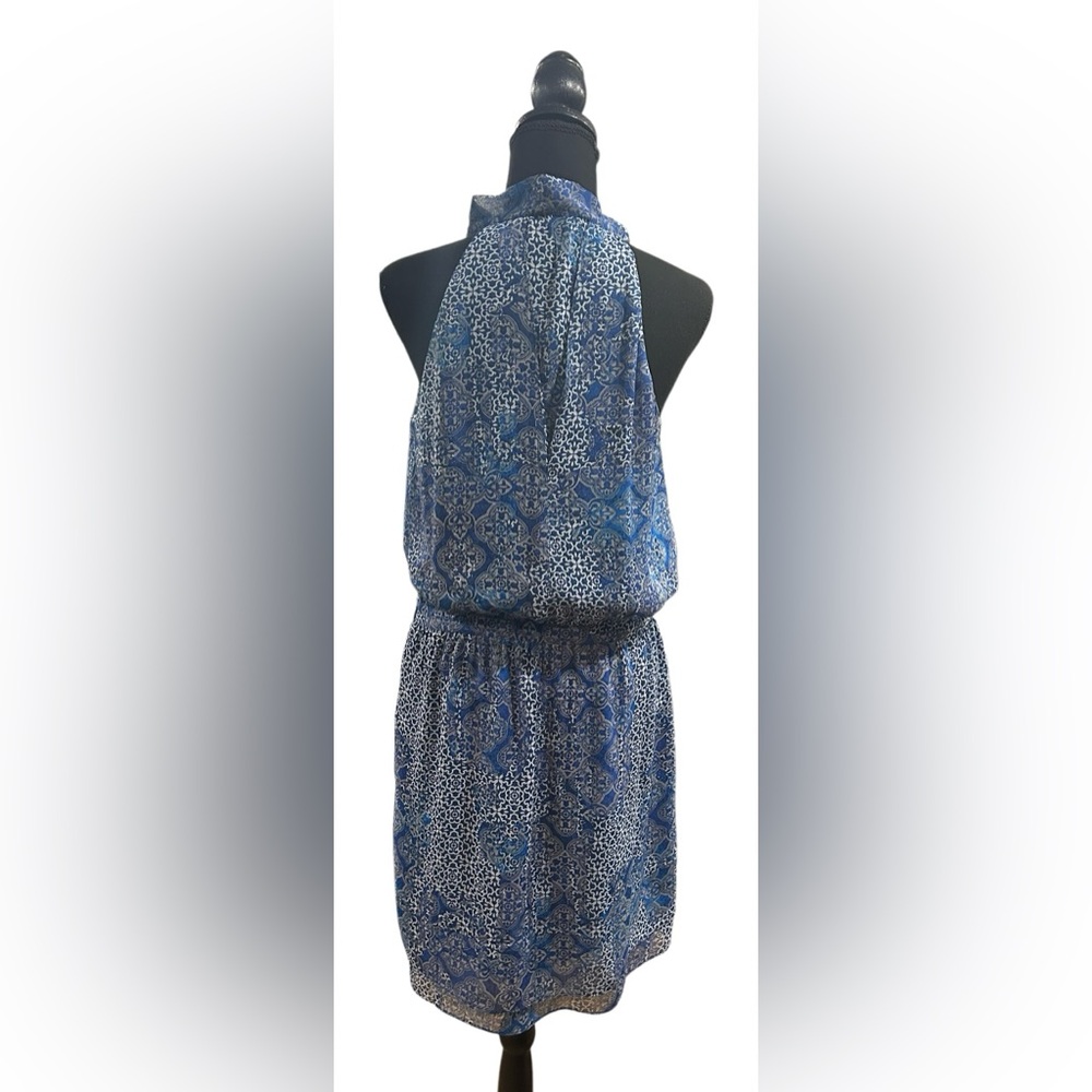💙 BANANA REPUBLIC! STUNNING SLEEVELESS CHIFFON HALTER DRESS! TIE NECK! 💙 - Picture 3 of 16